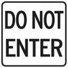 Do Not Enter Sign, Black/White Reflective, 18 X 18