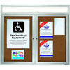 Enclosed Double Door Indoor Bulletin Board, Wall Mount, Aluminum, 48 X 36