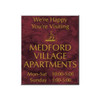 Front Engraved Sign, Red Marble, 10 X 12