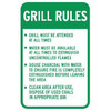 Grill Rules Sign, Coal Disposal, Non-Reflective, 12 X 18