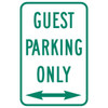 Guest Parking Only Sign With Directional Arrows, Reflective, 12 X 18