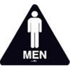 Men Restroom Interior Braille Sign, California Code, Black, 11" X 9-3/4"