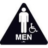Men/Symbol Restroom Interior Braille Sign California Code Black, 11" X 9-3/4"