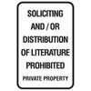 No Literature Distribution Sign, Non-Reflective, 12 X 18