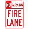 No Parking Fire Lane Sign, Classic Design, Non-Reflective, 12 X 18