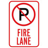 No Parking Symbol Fire Lane Sign, Non-Reflective, 12 X 18