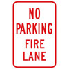 No Parking/Fire Lane Sign, Reflective, 12 X 18