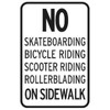 No Skateboarding On Sidewalk Sign, Reflective, 12 X 18