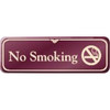 No Smoking Interior Sign, Burgundy, 9 X 3