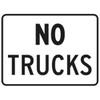 No Trucks Horizontal Sign, High Intensity, 18 X 24