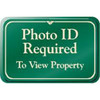 Photo Id Required Desk Sign, Green, 9 X 6