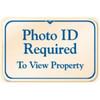 Photo Id Required Desk Sign, Ivory, 9 X 6