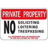 Private Property/No Soliciting Sign, Non-Reflective, 18 X 12