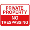 Private Property/No Trespassing Sign, Reflective, 24 X 18