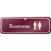Restroom Interior Sign, Burgundy, 9 X 3