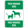 Semi-Custom Cat And Dog Sign, Green Non-Reflective, 12 X 18