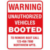 Semi-Custom Warning Unauthorized Sign, Red Reflective, 18 X 24