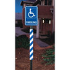 Sign Post Reflective Panel, Blue/White Vertical Stripe, 3 X 30"