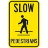 Slow Pedestrian Crossing Symbol Sign, Non-Reflective, 12 X 18