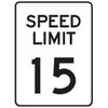 Speed Limit 15 Sign, Non-Reflective, 18 X 24