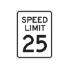 Speed Limit 25 Sign, High Intensity, 12 X 18