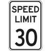 Speed Limit 30 Sign, Reflective, 12 X 18