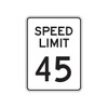Speed Limit 45 Sign, Reflective, 18 X 24
