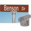 Street Sign Kit For Round Sign Posts, 24 Brown Sign