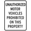 Unauthorized Vehicles Prohibited Sign, Non-Reflective, 18 X 24