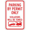 Violators Towed/Graphic Sign, Red Reflective, 12 X 18