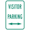 Visitor Parking Sign With Arrows, Non-Reflective, 12 X 18