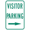Visitor Parking Sign With Right Arrow, Reflective, 12 X 18