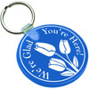 Soft Flexible Key Tag, Translucent Blue, Circle