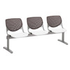 Kfi Seating Kool 3-Seat Reception Bench, Brownstone Backs, White Seats