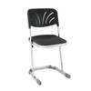 National Public Seating 18" Elephant Z-Stool With Backrest, Black Seat And Chrome Frame, Pack Of 3