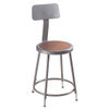 National Public Seating 25 -33"  Height Adjustable Heavy Duty Steel Stool With Backrest, Grey, Pack Of 32