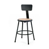 National Public Seating 24 Inch Heavy Duty Steel Stool With Backrest, Black