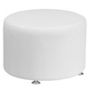 Flash Furniture Hercules Alon Series Melrose White Leather 24-In Round Ottoman