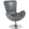 Flash Furniture Egg Series Gray Leather Side Reception Chair