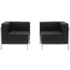 Flash Furniture Hercules Imagination Series Black Leather 2 Piece Corner Chair Set