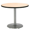 Kfi 30 Round Pedestal Table.  Natural Hpl Top, Round Silver Steel Base