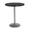 Kfi 36" Round Bistro Height Pedestal Table, Graphite Nebula Hpl Top, Round Base