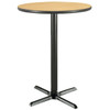 KFI 30" Round Bar Height Pedestal Table W/Natural Laminate Top, Cast Iron Base