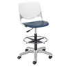 Kfi Seating Kool Drafting Stool, White Back, Navy Seat