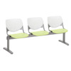 Kfi Seating Kool 3-Seat Reception Bench, White Backs, Lime Green Seats