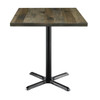 Kfi Seating Urban Loft 30 X 30 X 36 In Square Vintage Wood Break Room Table (Barnwood)