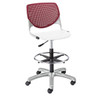 Kfi Seating Kool Drafting Stool, Burgundy Back, White Seat