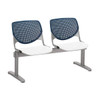 Kfi Seating Kool 2-Seat Reception Bench, Navy Backs, White Seats