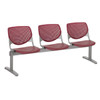 Kfi Seating Kool 3-Seat Reception Bench, Burgundy Seats & Back