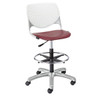 Kfi Seating Kool Drafting Stool, White Back, Burgundy Seat